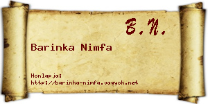 Barinka Nimfa névjegykártya
